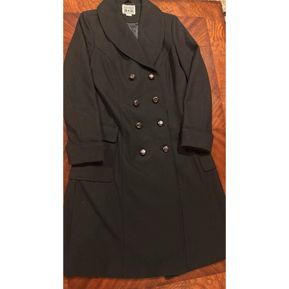 Converse One Star Wool Blend Peacoat Black Double Breasted Shawl Collar